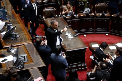 Adorni en su último informe de gestión, el 29 de abril, en la Cámara de Diputados
