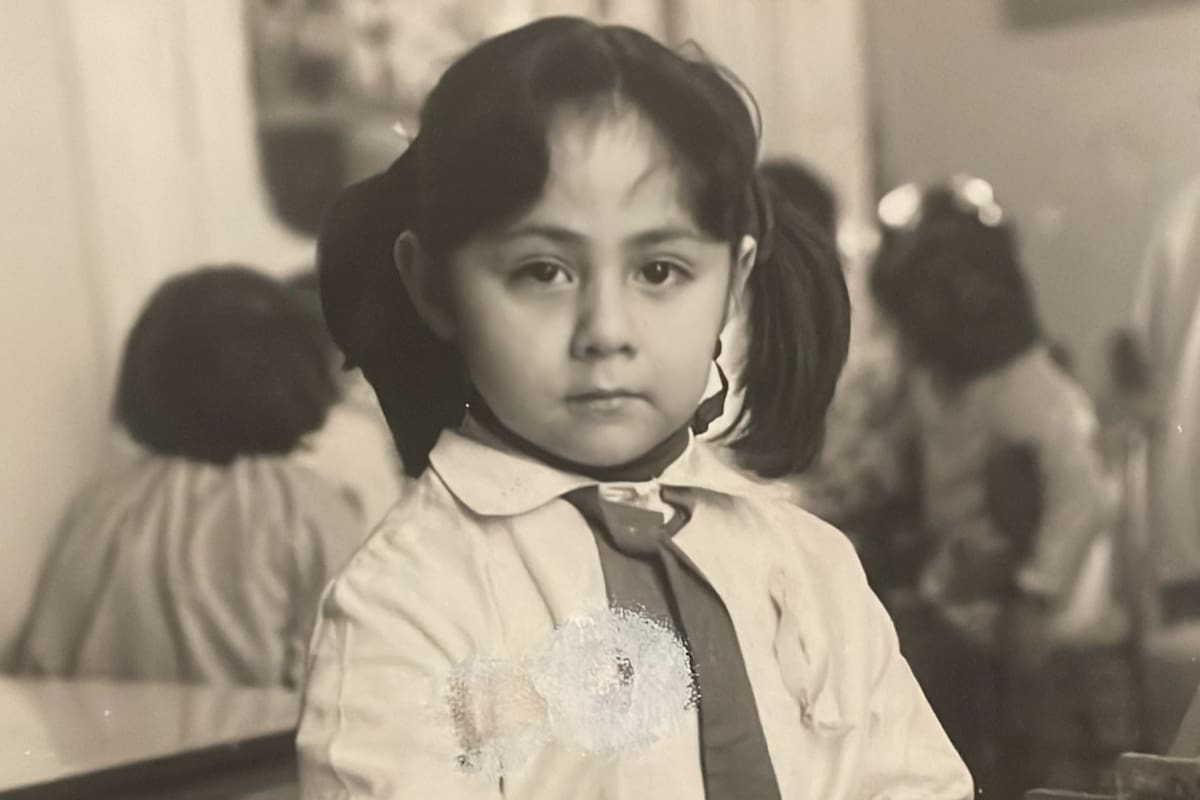 Adriana, a los cinco años.