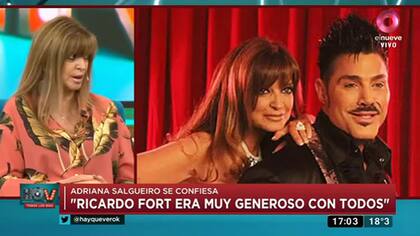 Adriana Salgueiro jamás dudó en salir en los medios a defender el buen nombre de su amigo Ricardo Fort
