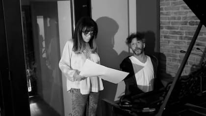 Adriana Varela y Fito Páez, en 2017, cuando grabaron un tema del rosarino para el álbum Avellaneda