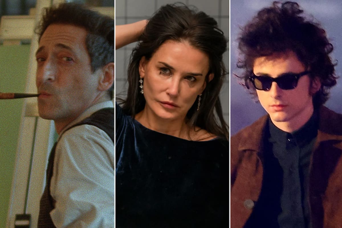 Adrien Brody, Demi Moore y Timothée Chalamet, tres figuras en films que compiten fuerte por llevarse varias estatuillas