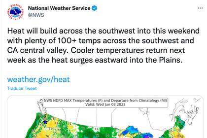 Advierten por ola de Calor en Estados Unidos