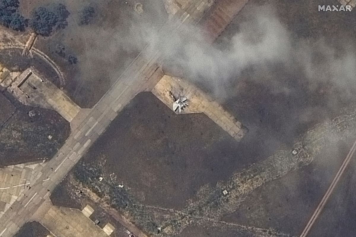 Aeródromo cercano a Sebastopol, en Crimea ocupada, desde donde operaban los aviones Be-12 atacados por drones ucranianos