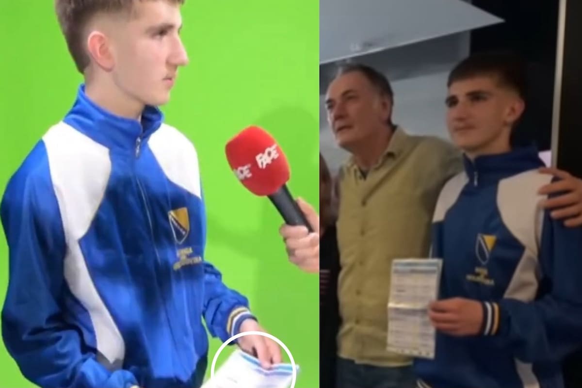 Afan Cizmic, el alcanza pelotas bosnio que le robó la hoja de los penales a Dinnarumma y se convirtió en un héroe en su país