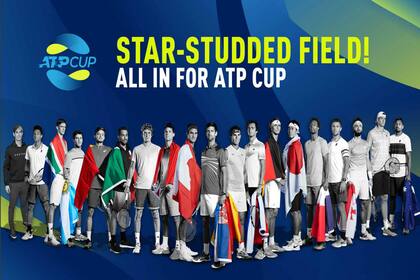 Afiche promocional de la nueva ATP Cup, que se jugará en Australia desde enero de 2020.