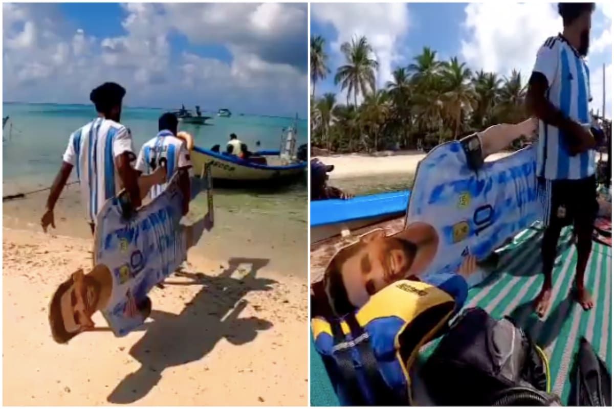 Aficionados de la India cumplieron su promesa después de ver campeón a Messi