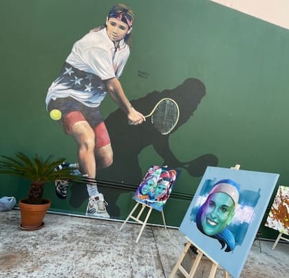 Agassi y Sabatini, retratados por distintos artistas