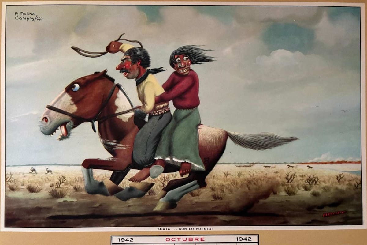"Agata ...con lo puesto", Florencio Molina Campos, Alpargatas 1942