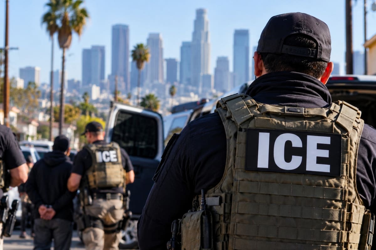 Agentes del ICE detuvieron a un conductor en California y dejaron su vehículo abandonado hasta que sus parientes acudieron por él