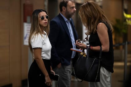 Agostina Páez ayer en los tribunales de Río de Janeiro