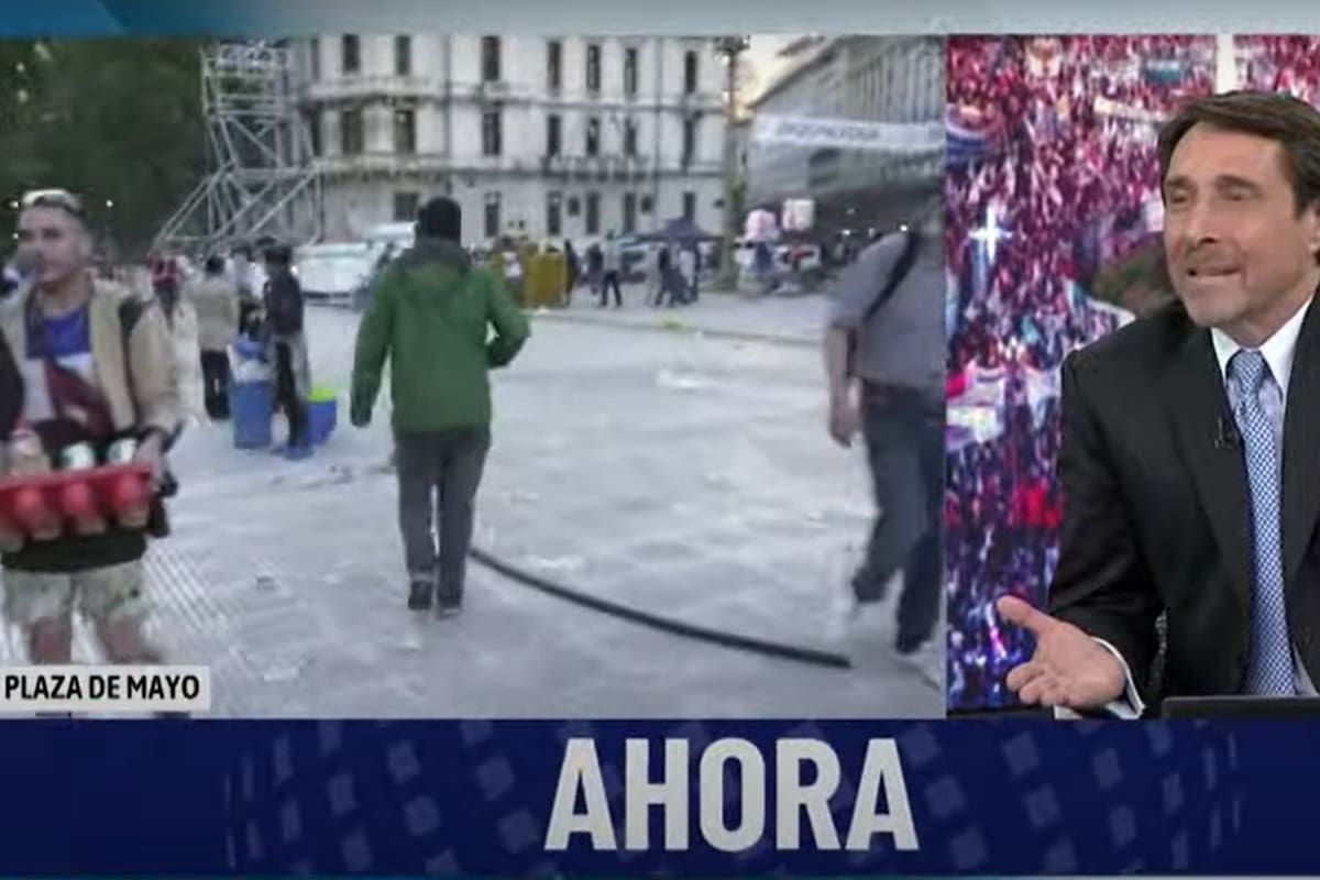 Agresión al equipo de LN+ en Plaza de Mayo