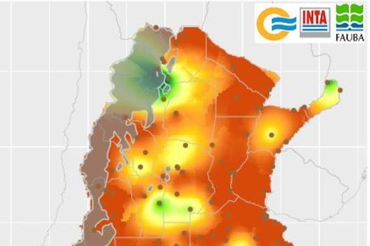 Agua útil en el suelo al 11 del actual. Se trata de la lámina de agua aprovechable por los cultivos, hasta un metro de profundidad