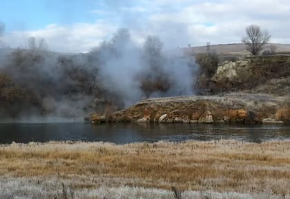Aguas termales en el lugar donde se encontraba el asentamiento