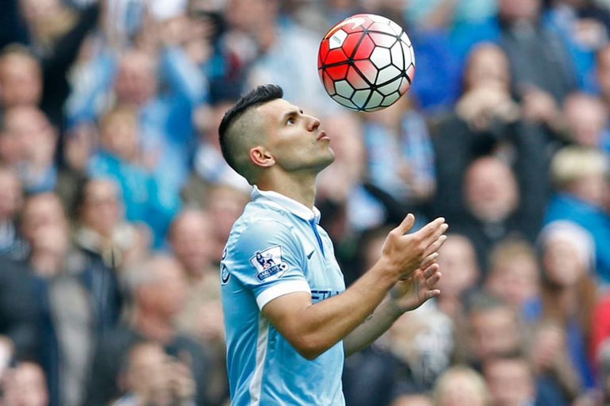 Agüero anotó cinco goles para el City en la victoria por 6-1 ante Newcastle en 2015