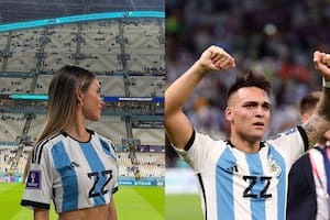 Agus Gandolfo elogió a su novio Lautaro Martínez tras la clasificación a las semifinales. Foto/Instagram: @lautaromartinez @agus.gandolfo