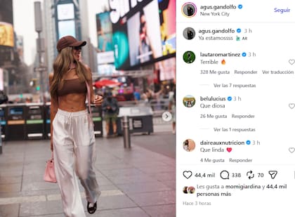 Agus Gandolfo lució su look en las calles de Nueva York
