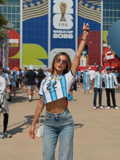 Agus Gandolfo mostró su look albiceleste en la previa del partido ante Austria en el Mundial 2026