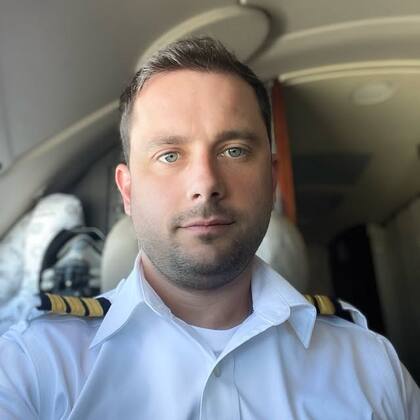 Agustín Orforte, copiloto del avión que se despistó