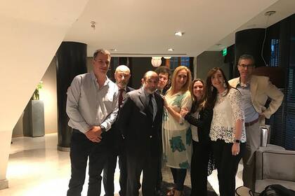 Agustin Spaccesi en un evento con Javier Milei