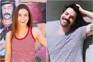 En plena grabación de La 1-5/18, Agustina Cherri y Felipe Colombo recrearon una coreografía de Chiquititas
