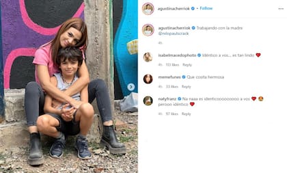 Agustina Cherri y su hijo Nilo (Foto: Captura Instagram/@agustinacherriok)