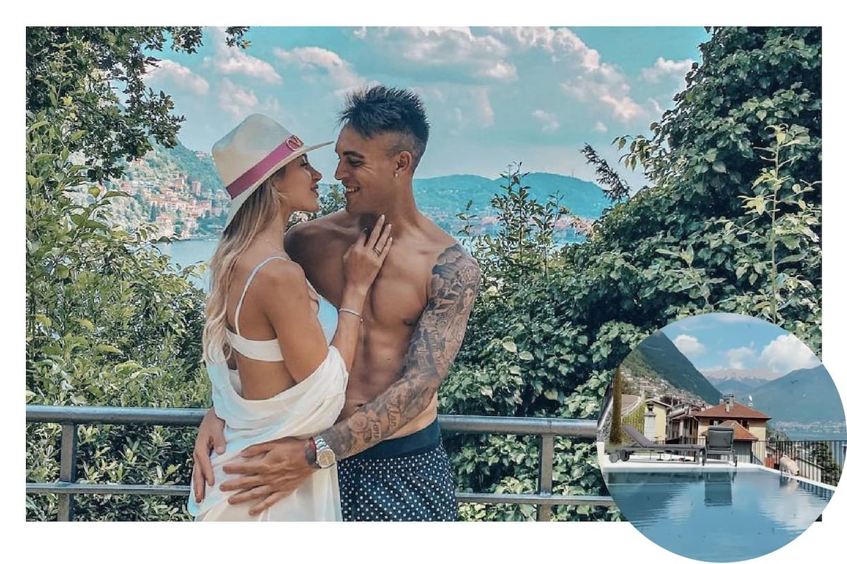 Agustina Gandolfo y Lautaro Martínez también viajaron el verano pasado al Lago de Como