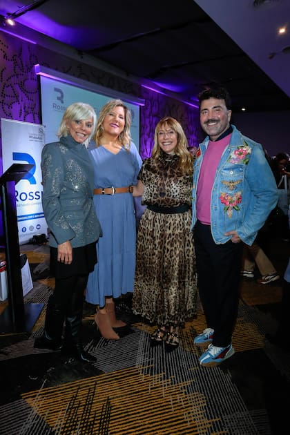 Agustina Rossi, la periodista Dominique Metzger, Amalia Amoedo y el diseñador Javier Saiach