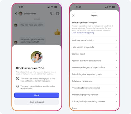 Ahora es posible bloquear y reportar una cuenta de Instagram en un solo paso