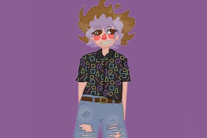 Ahora que se siente bien, Viole volvió a dibujar. Así es como ella se ve hoy, alegre y llena de colores.