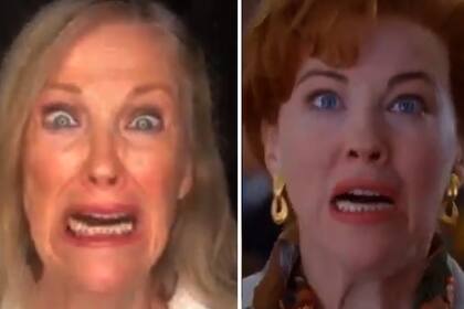 Ahora y antes. Catherine O´Hara recreó el momento en donde se da cuenta en el film que se olvidó a su hijo... ¡una vez más!