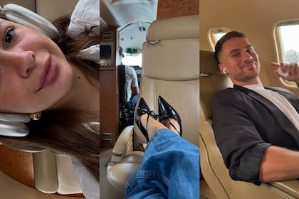 Ailén Cova y Alexis Mac Allister se tomaron un avión privado para ir a Italia (Foto: Instagram @ailencova)