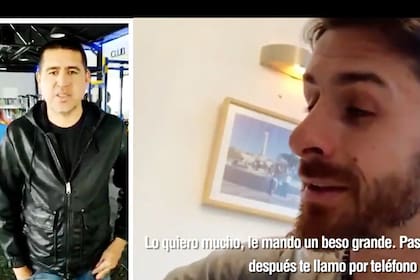 Pablo Aimar, sorprendido por el saludo de Román Riquelme durante una entrevista.