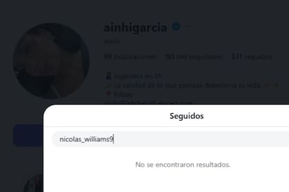 Ainhi García dejó de seguir a Nico Williams en Instagram, aunque él todavía la sigue