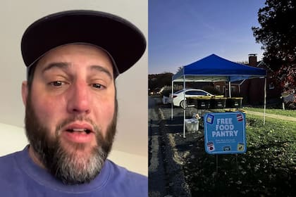 AJ Owen creó un banco de alimentos frente a su casa para ayudar a las personas afectadas por el cierre del SNAP
