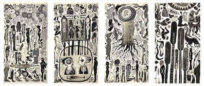"Al este del Paraíso" (1995), xilografía de Jorge Pineda donada por Patricia Phelps de Cisneros