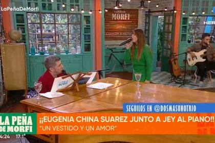 Al final de la charla, la China Suárez y Jey Mammon cantaron un tema de Fito Páez