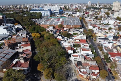 Al fondo puede verse el estadio de Vélez