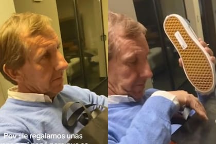 Al hombre no le gustaron para nada las zapatillas