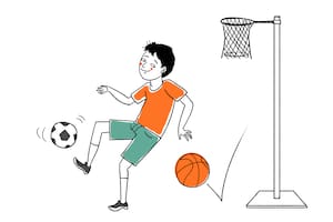 Al preadolescente le encantan el básquet y el fútbol