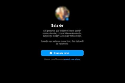 Al usar el icono de Salas en Whatsapp (tanto en la versión Web como en la app) abrirá un navegador o la app Messenger; para crear una sala es necesaria una cuenta de Facebook, pero para entrar no