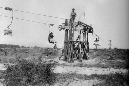 Alambre carril que transportaba personas y mercadería