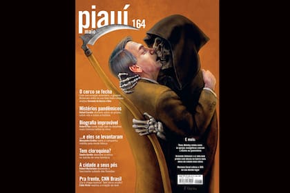 Piauí, la una revista mensual ideada por el documentalista João Moreira Salles, llevó a su tapa una metáfora del accionar de Bolsonaro frente a la pandemia
