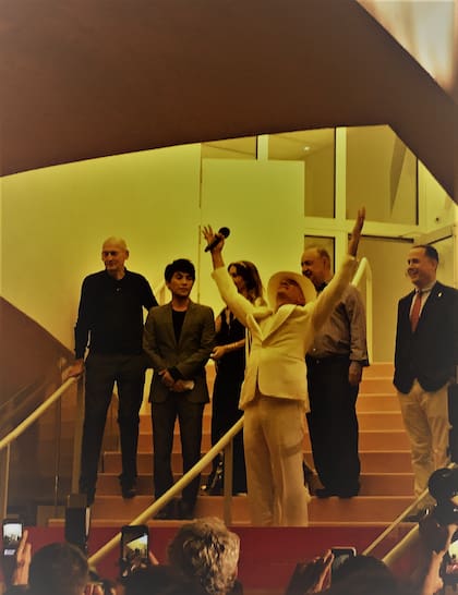 Alan Faena anoche con Rem Koolhaas, Sho Shigematsu, Ximena Caminos, Len Blavatnik y Philip Levine