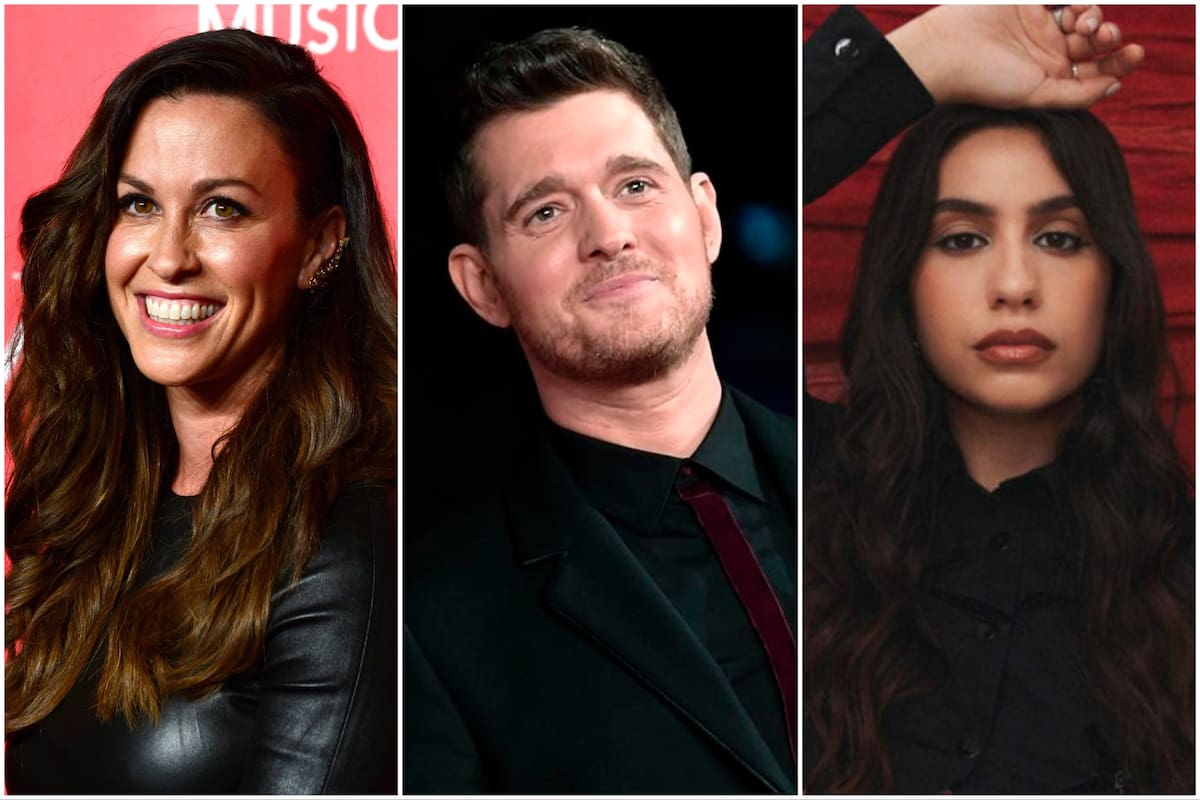 Alanis Morissette, Michael Bublé y Alessia Cara, tres artistas que se presentarán en Canadá, en la cermeonia de apertura que brindará este país, hoy, a las 14.30 (hora local)