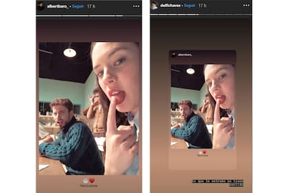 Albert Baró felicitó a su excoprotagonista, Delfina Chaves, y ella le respondió en sus historias
