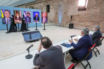Alberto Fernández abrió la cumbre del Mercosur, con Felipe Solá y Matías Kulfas