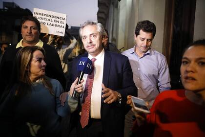 Alberto Fernández al llegar a la reunión con Massa