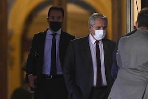 Alberto Fernández, al retirarse de la Casa de Gobierno tras la renuncia de Máximo Kirchner