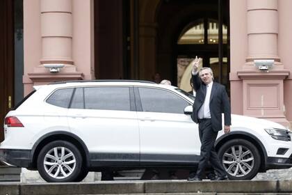 Alberto Fernández al salir de casa Rosada luego de la reunión con Mauricio Macri