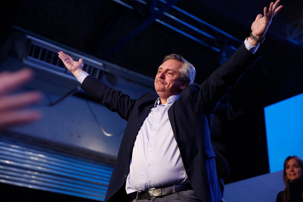 Alberto Fernández al triunfar en las PASO de 2019